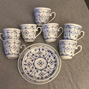 Blue and White Floral Dinnerware Set